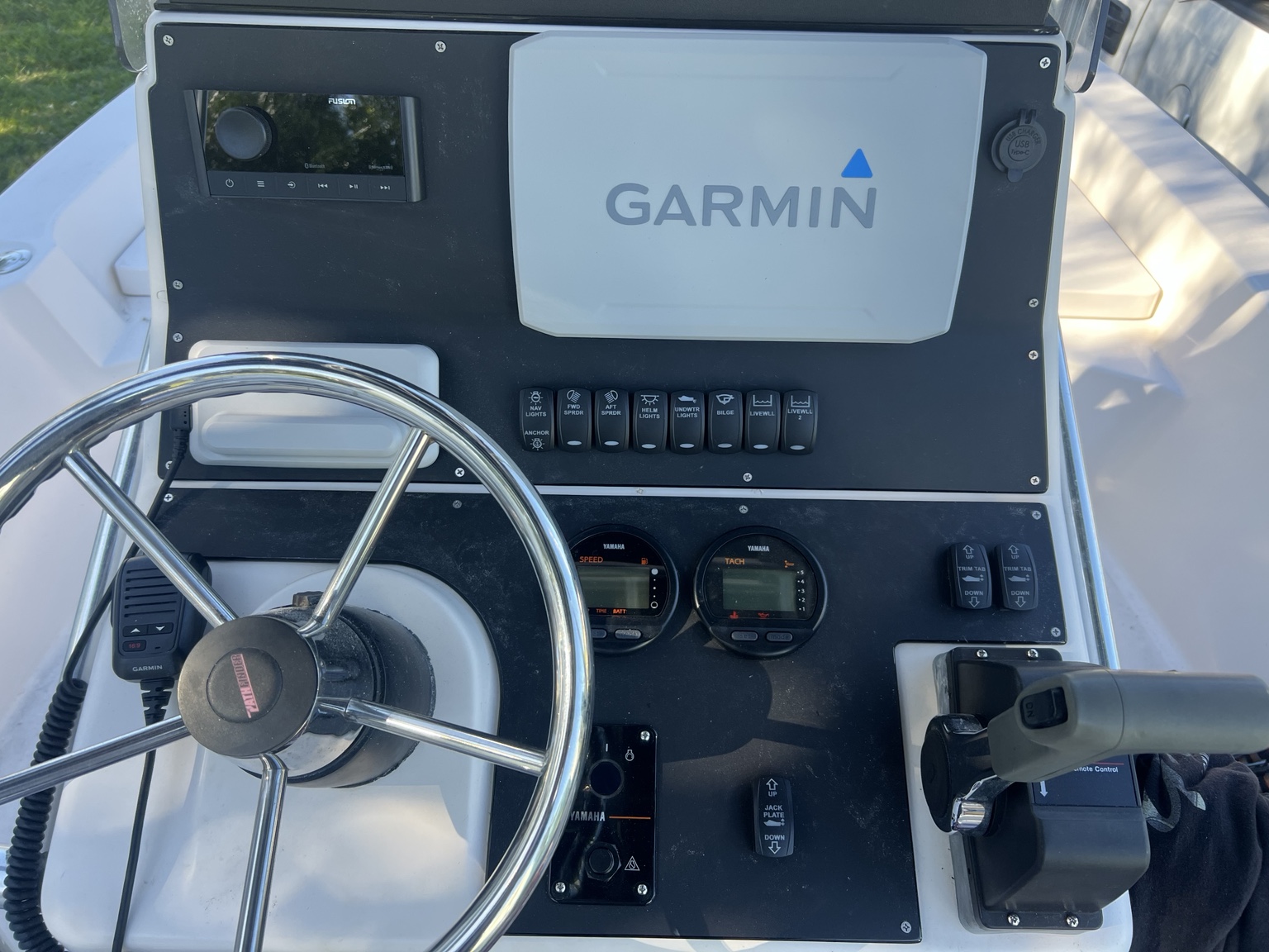 Marine helm electronics work